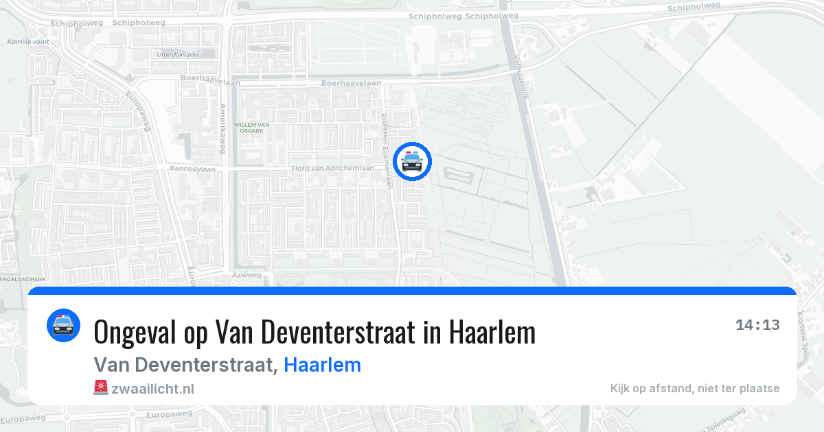 Ongeval op Van Deventerstraat in Haarlem — 14 jun 2026