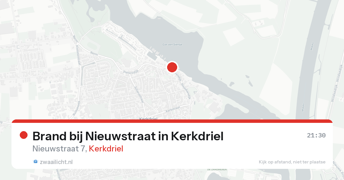 Brand bij Nieuwstraat in Kerkdriel — 13 aug 2026