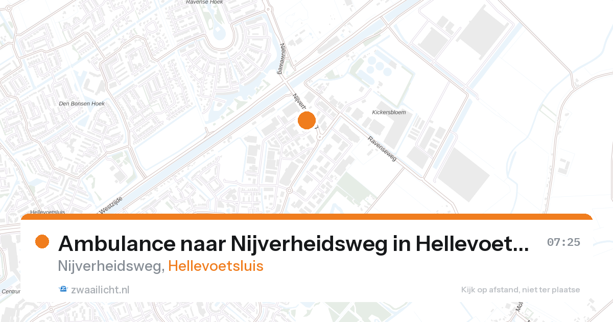 Ambulance naar Nijverheidsweg in Hellevoetsluis — 27 aug 2026