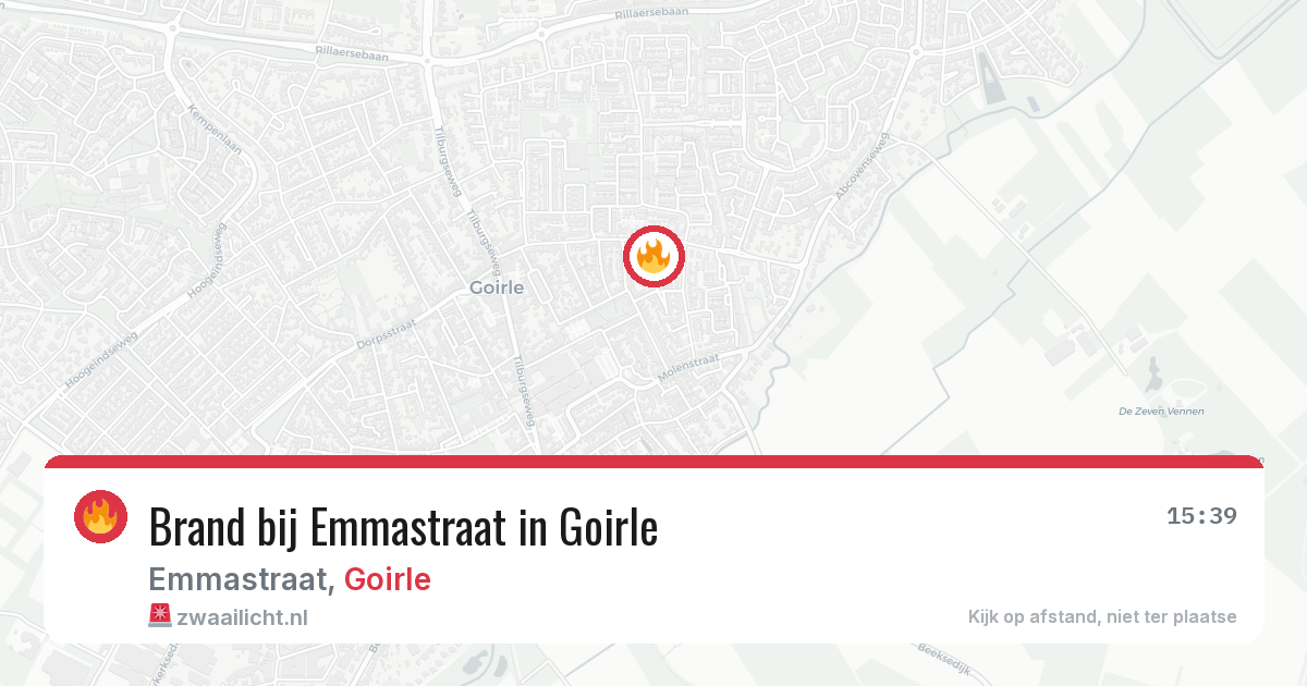 Brand bij Emmastraat in Goirle — 25 jun 2026