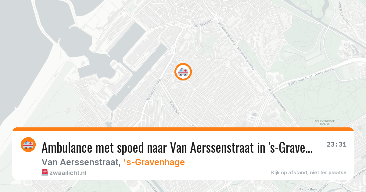 Ambulance met spoed naar Van Aerssenstraat in 's-Gravenhage — 5 aug 2026