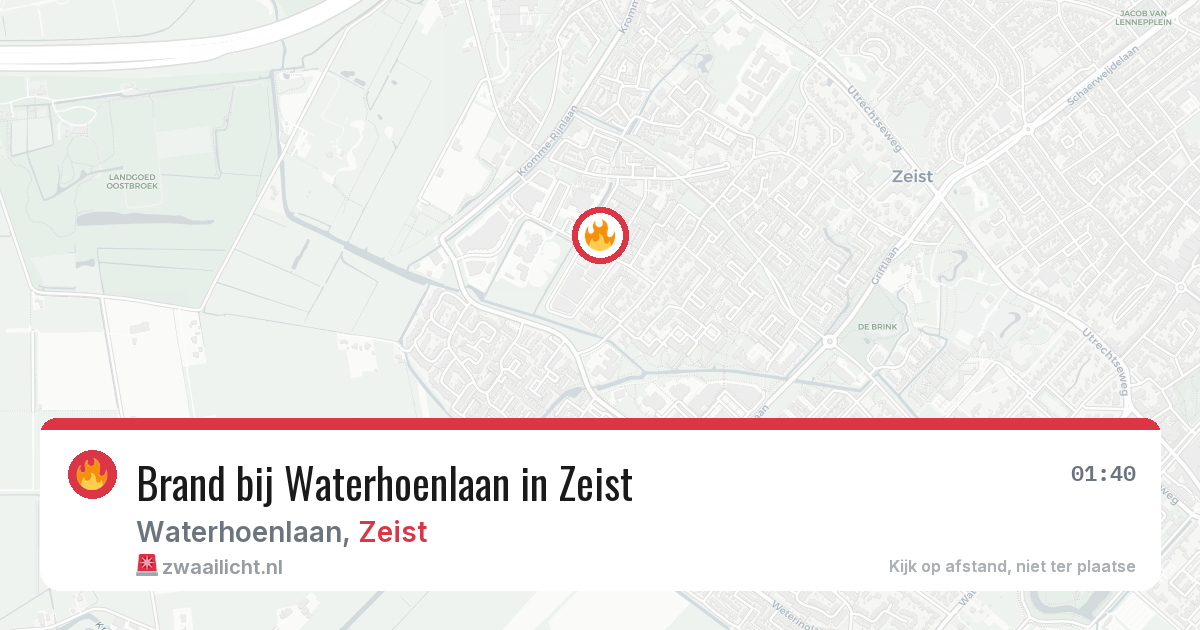 Brand bij Waterhoenlaan in Zeist — 19 jun 2026