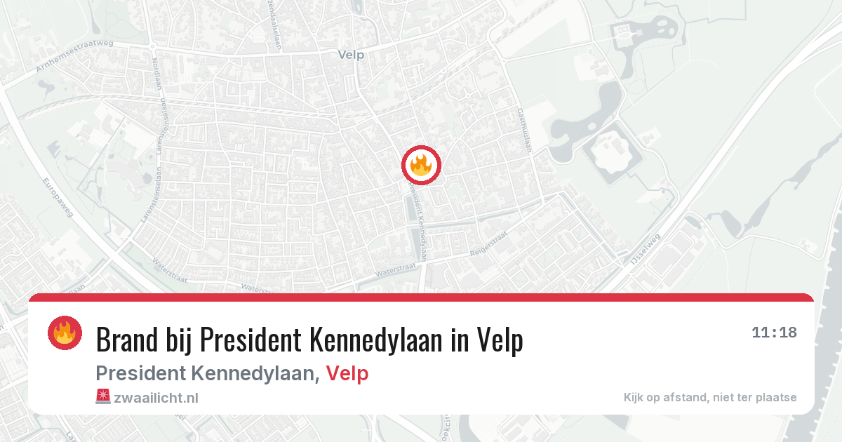 Brand bij President Kennedylaan in Velp — 25 apr 2026