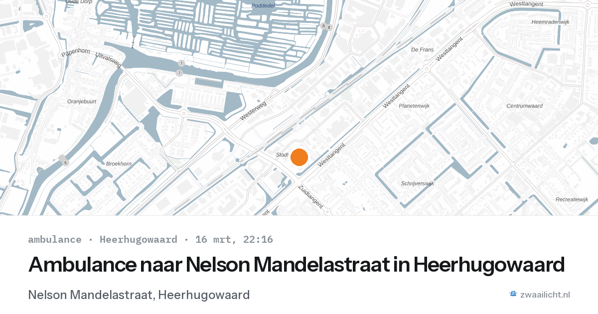 Ambulance naar Nelson Mandelastraat in Heerhugowaard — 16 mrt 2026