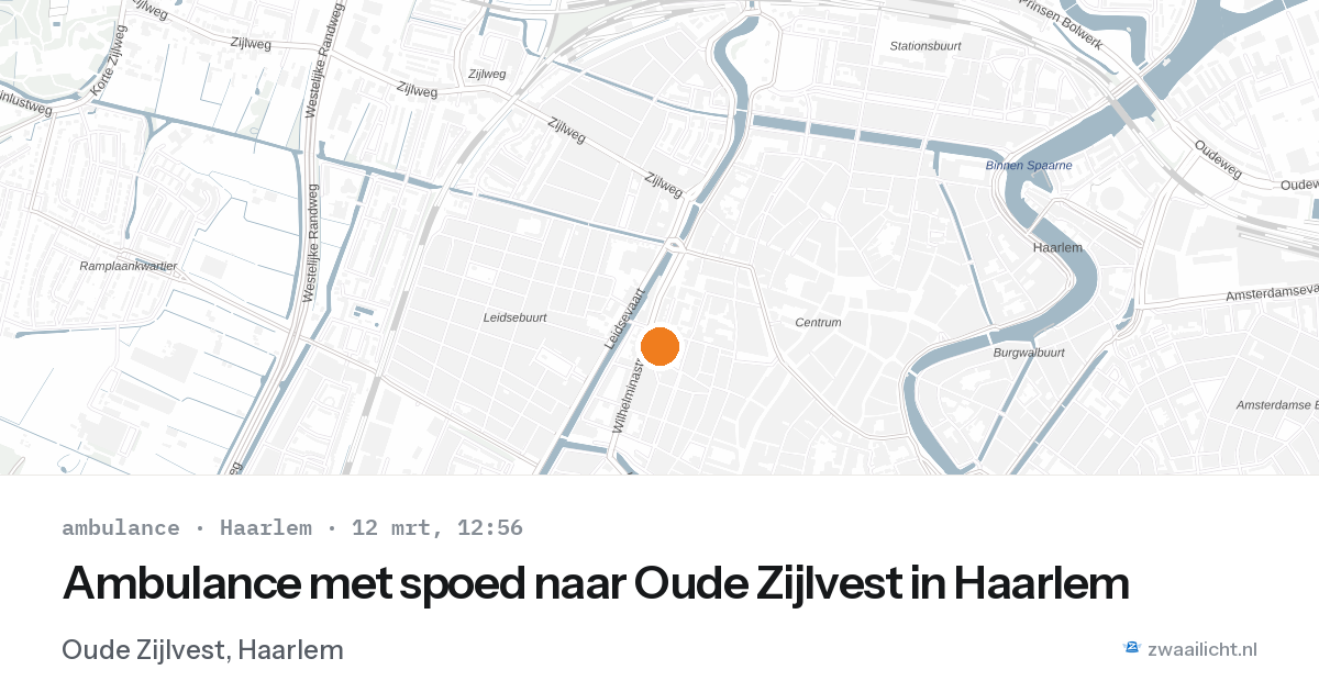 Ambulance met spoed naar Oude Zijlvest in Haarlem — 12 mrt 2026