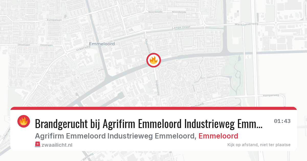 Brandgerucht bij Agrifirm Emmeloord Industrieweg Emmeloord in Emmeloord — 28 jul 2026