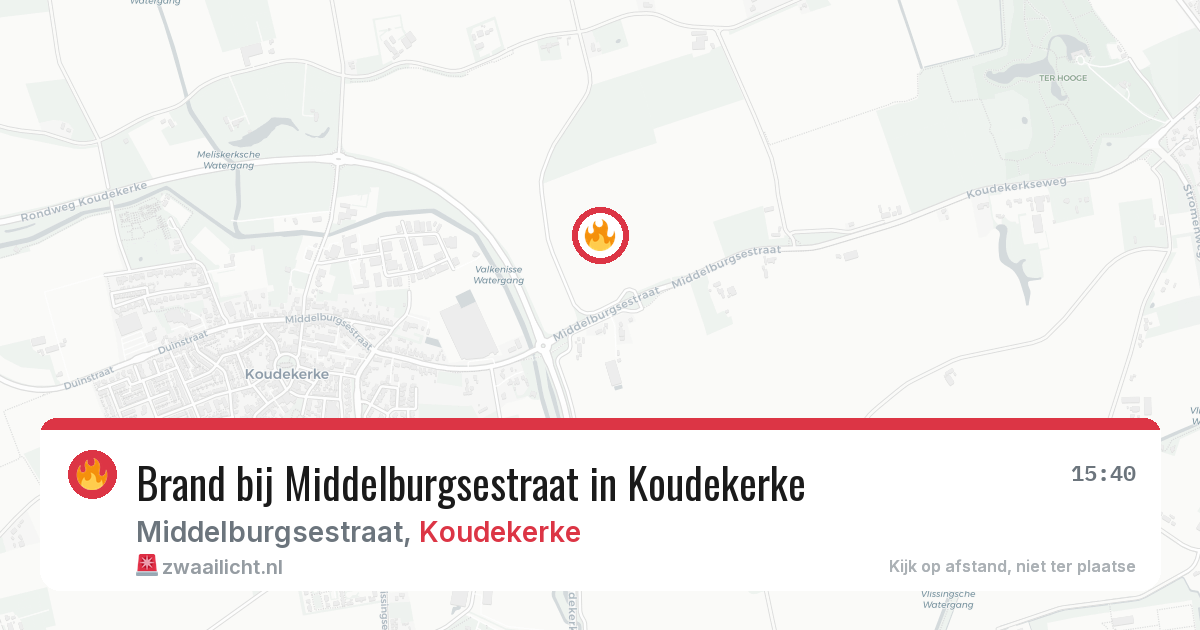 Brand bij Middelburgsestraat in Koudekerke — 4 jul 2026