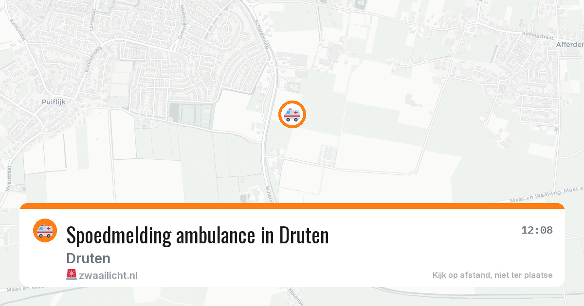 Spoedmelding ambulance in Druten — 13 aug 2026