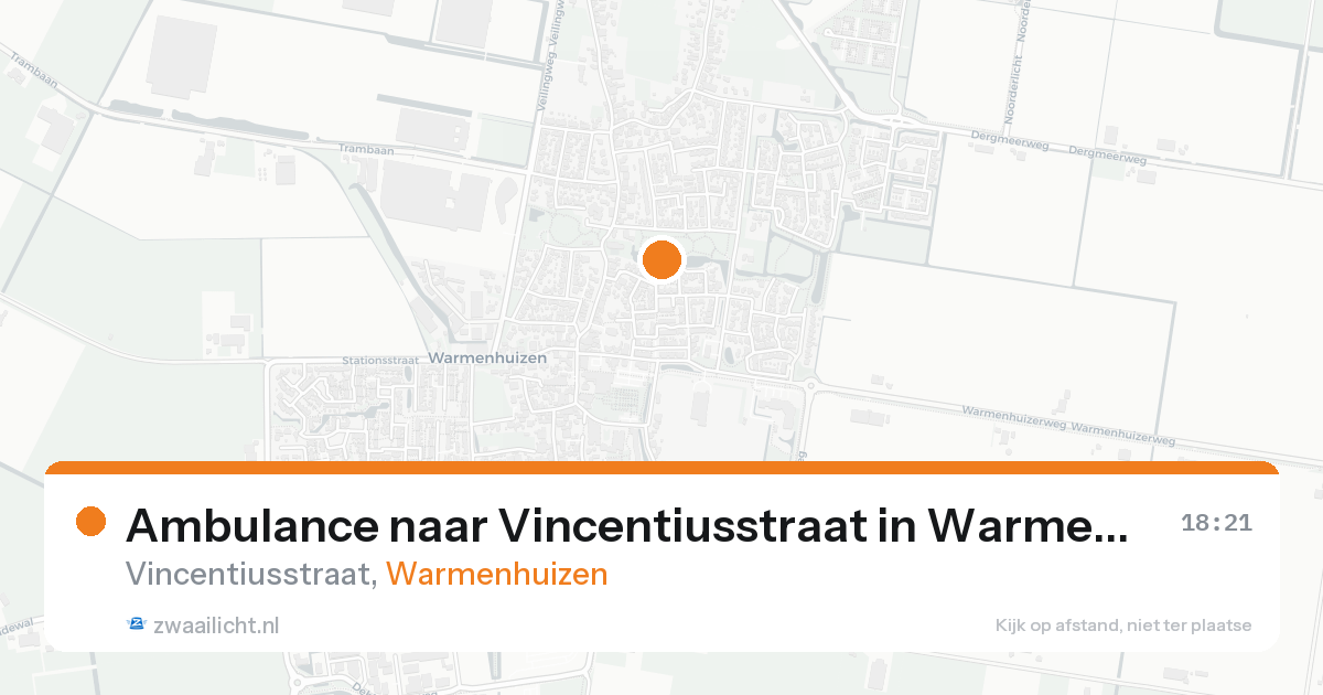 Ambulance naar Vincentiusstraat in Warmenhuizen — 17 aug 2026