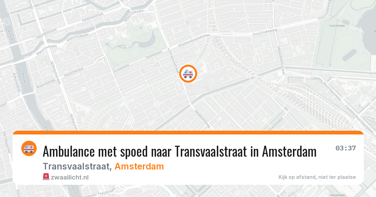 Ambulance met spoed naar Transvaalstraat in Amsterdam — 7 jul 2026