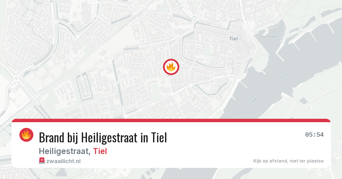 Brand bij Heiligestraat in Tiel — 22 jun 2026