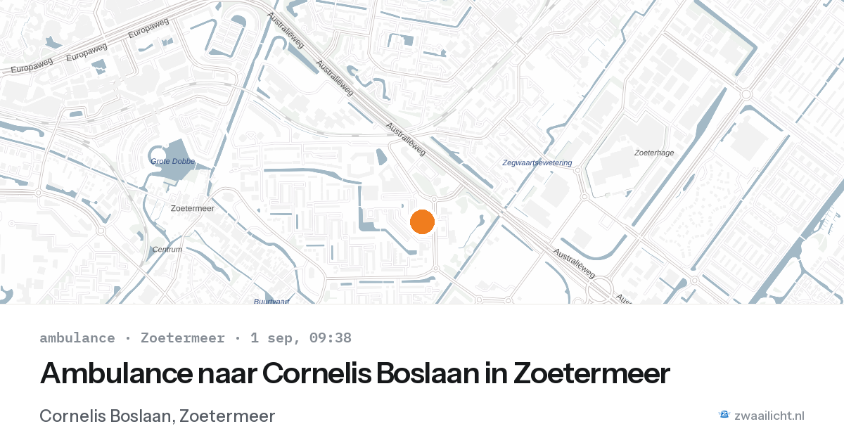 Ambulance naar Cornelis Boslaan in Zoetermeer — 1 sep 2026