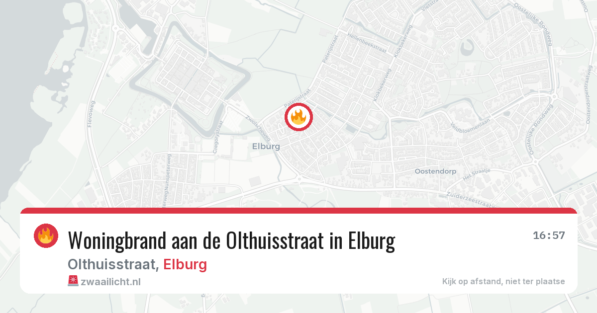 Woningbrand aan de Olthuisstraat in Elburg — 24 jul 2026