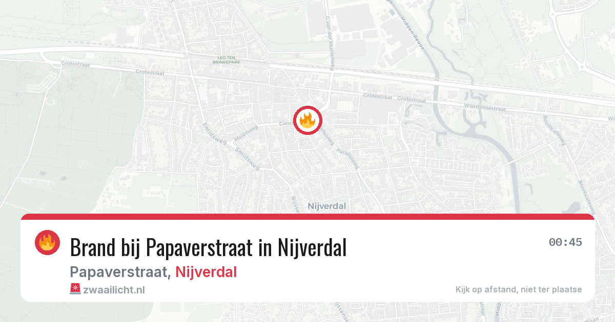 Brand bij Papaverstraat in Nijverdal — 17 jun 2026