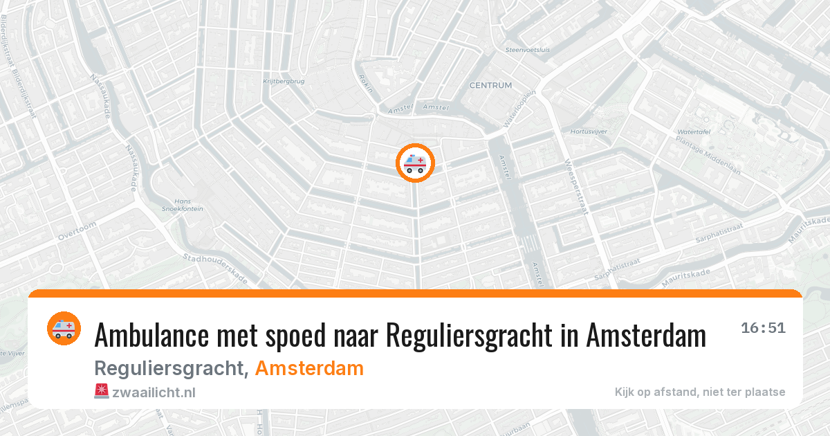 Ambulance met spoed naar Reguliersgracht in Amsterdam — 25 mrt 2026