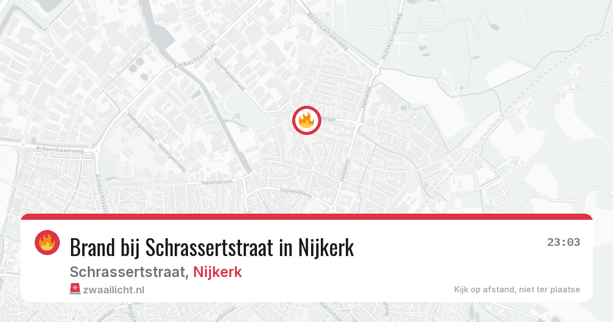 Brand bij Schrassertstraat in Nijkerk — 3 aug 2026