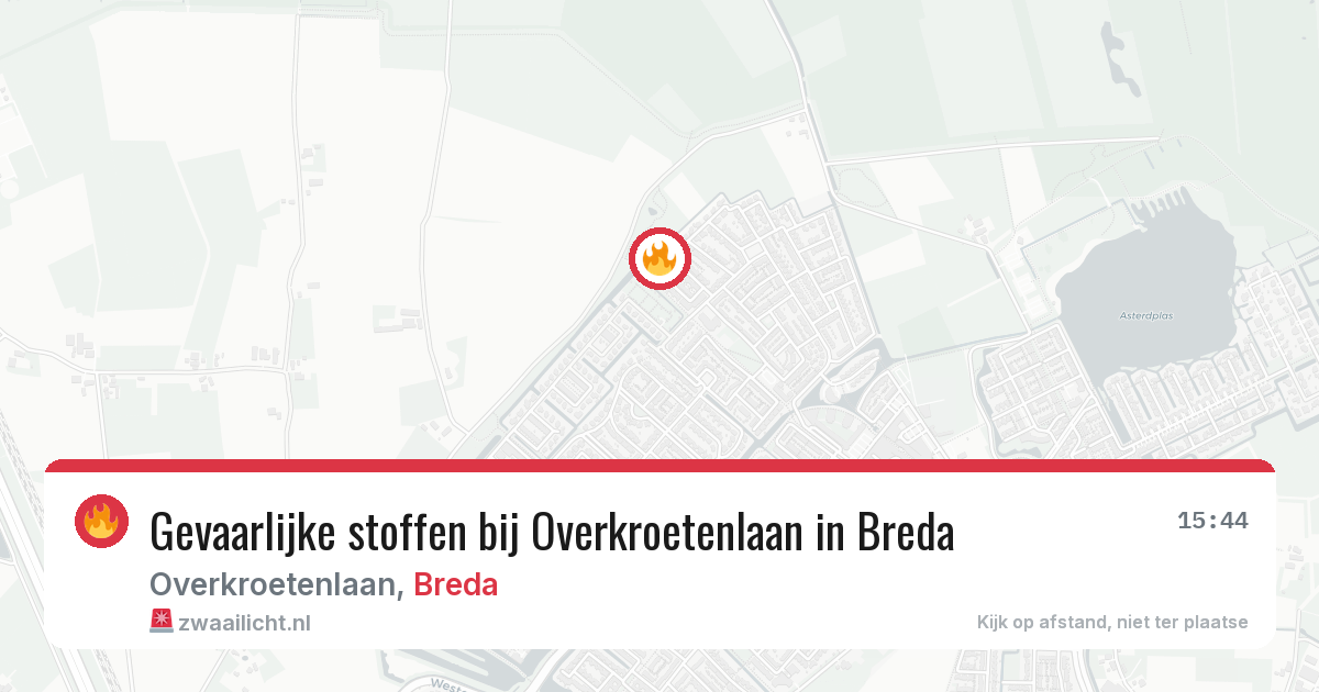 Gevaarlijke stoffen bij Overkroetenlaan in Breda — 23 jun 2026