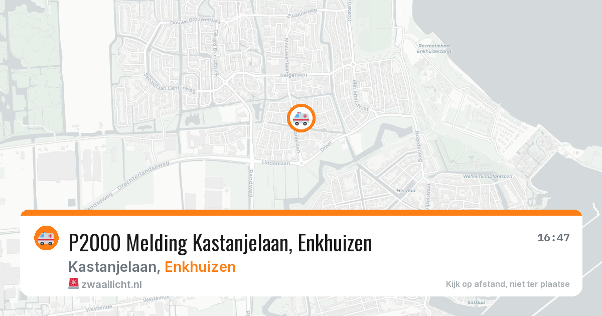 P2000 Melding Kastanjelaan, Enkhuizen — 19 jun 2026