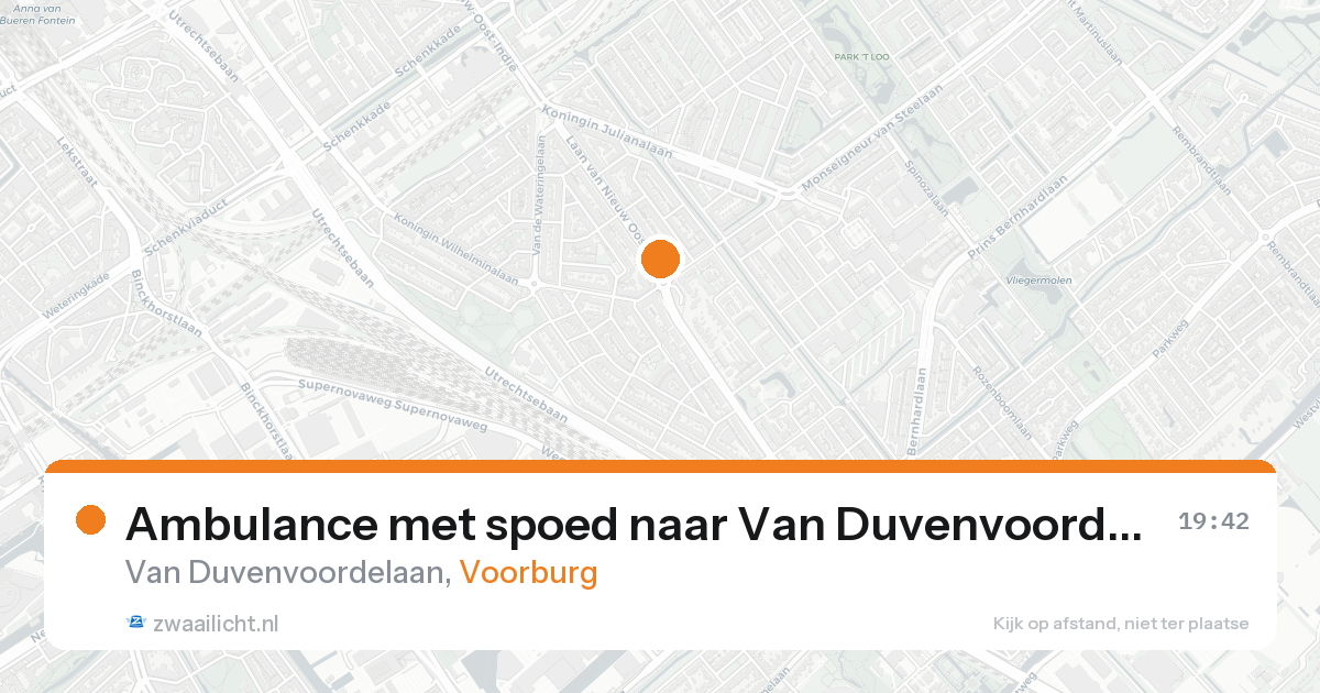 Ambulance met spoed naar Van Duvenvoordelaan in Voorburg — 22 aug 2026
