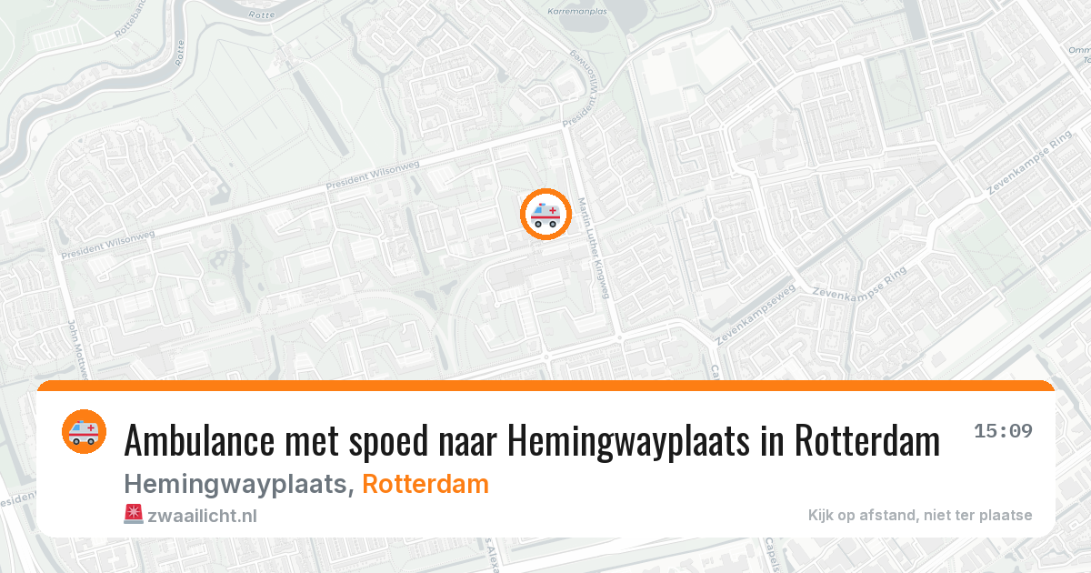 Ambulance met spoed naar Hemingwayplaats in Rotterdam — 20 jun 2026
