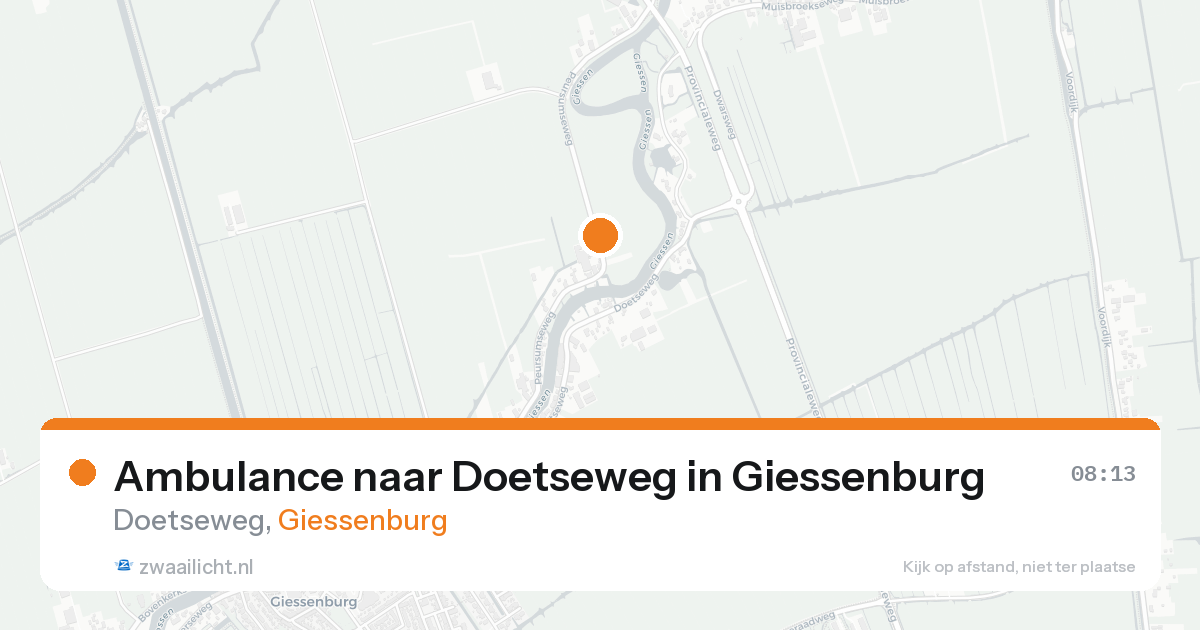 Ambulance naar Doetseweg in Giessenburg — 25 aug 2026