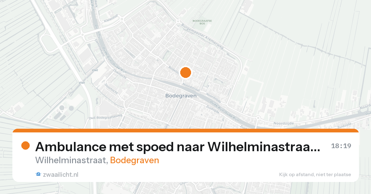 Ambulance met spoed naar Wilhelminastraat in Bodegraven — 13 jul 2026