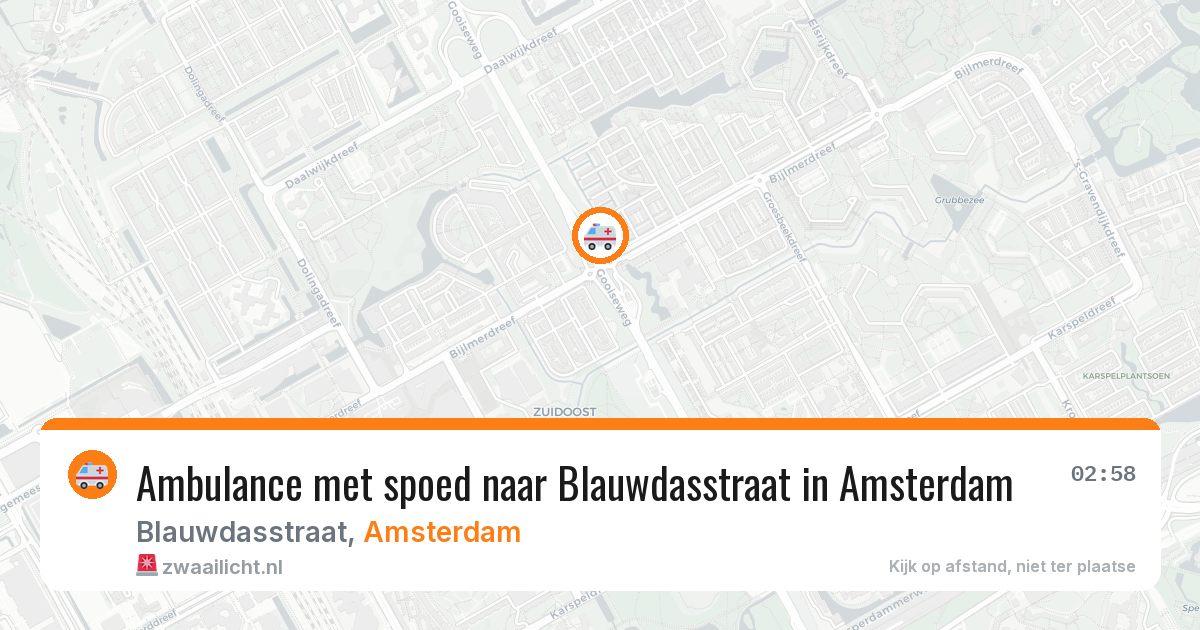 Ambulance met spoed naar Blauwdasstraat in Amsterdam — 26 mrt 2026