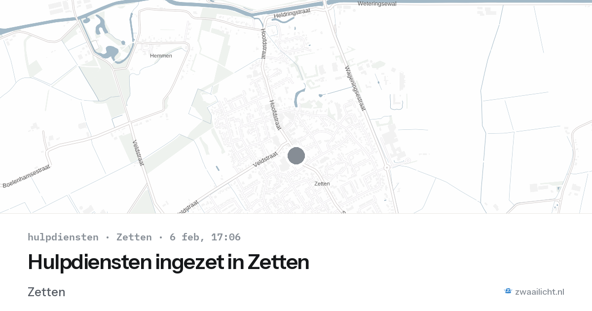 Hulpdiensten ingezet in Zetten — 6 feb 2026 | 🚨 Zwaailicht.nl