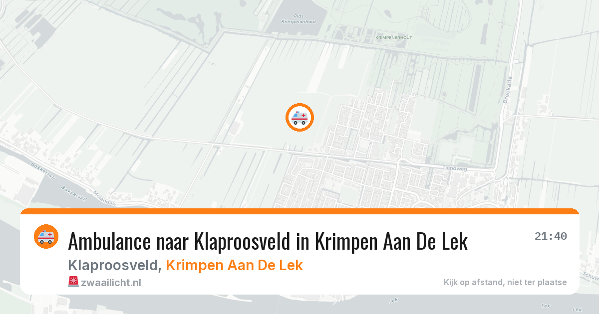 Ambulance naar Klaproosveld in Krimpen Aan De Lek — 4 aug 2026