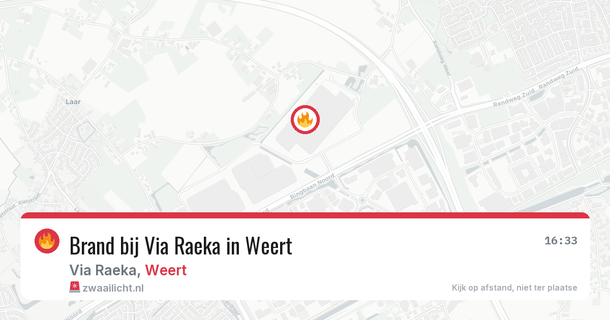 Brand bij Via Raeka in Weert — 9 jun 2026