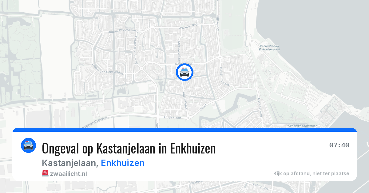 Ongeval op Kastanjelaan in Enkhuizen — 21 mei 2026