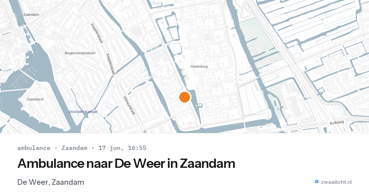 Ambulance naar De Weer in Zaandam — 17 jun 2026