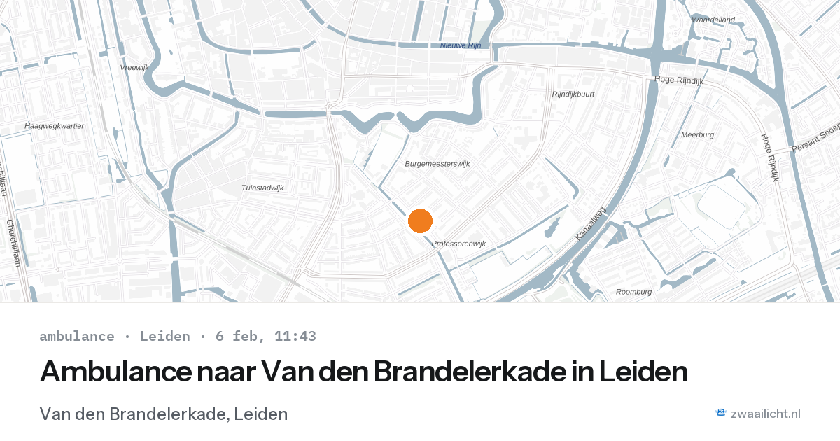 Ambulance naar Van den Brandelerkade in Leiden — 6 feb 2026