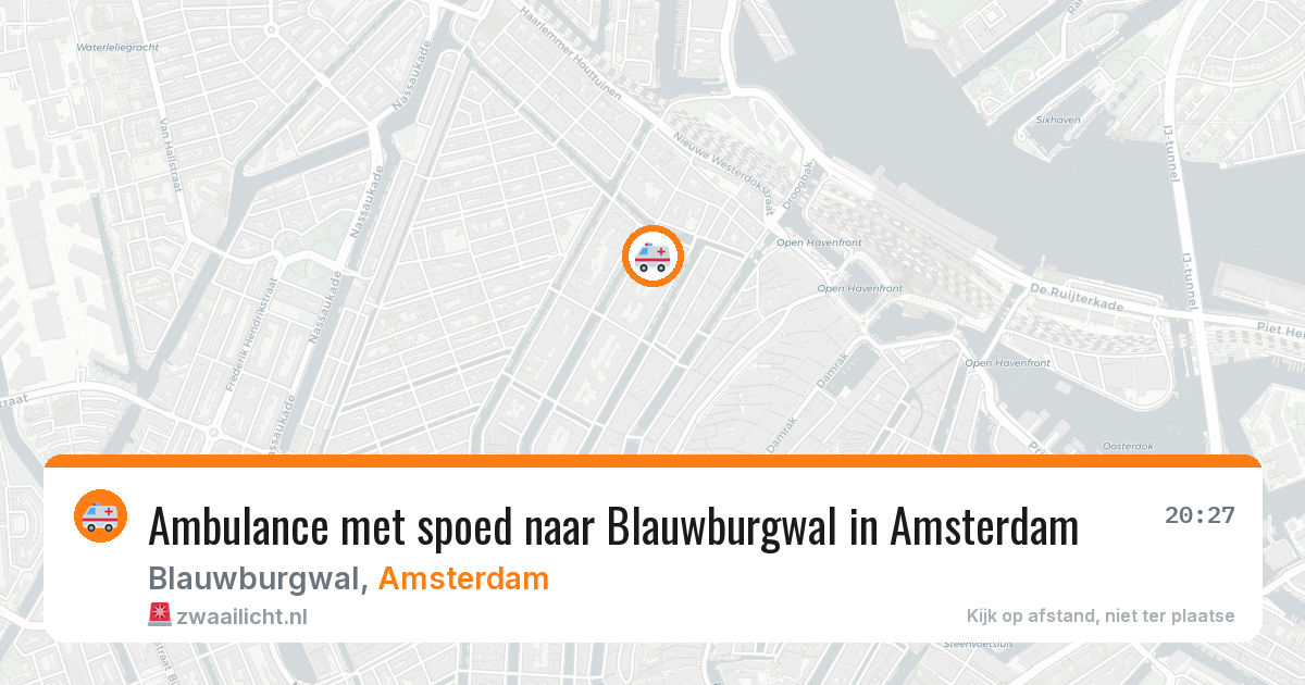 Ambulance met spoed naar Blauwburgwal in Amsterdam — 10 jun 2026