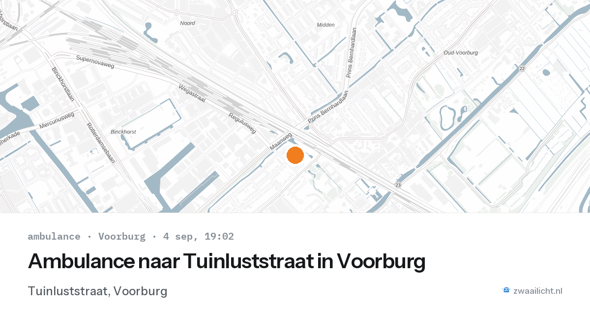 Ambulance naar Tuinluststraat in Voorburg — 4 sep 2026