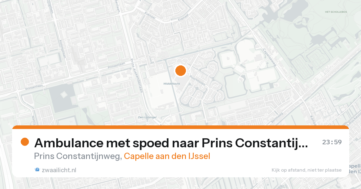 Ambulance met spoed naar Prins Constantijnweg in Capelle aan den IJssel — 15 aug 2026