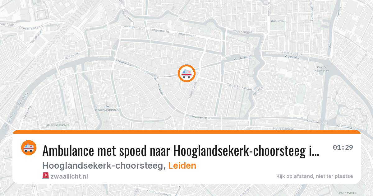 Ambulance met spoed naar Hooglandsekerk-choorsteeg in Leiden — 28 mrt 2026