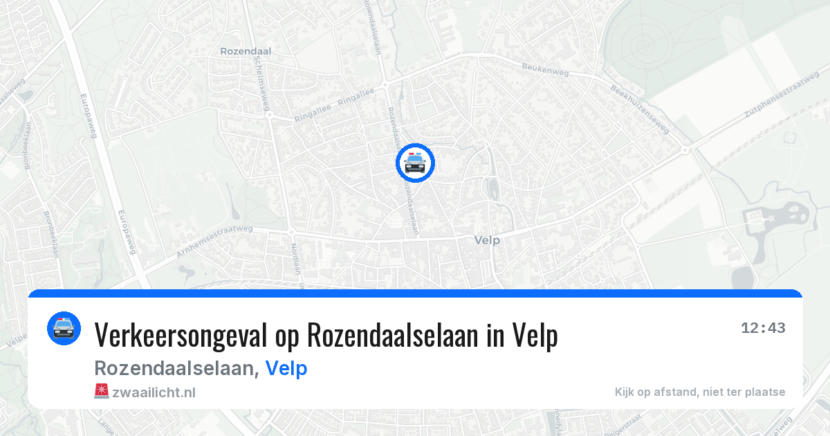 Verkeersongeval op Rozendaalselaan in Velp — 16 jun 2026