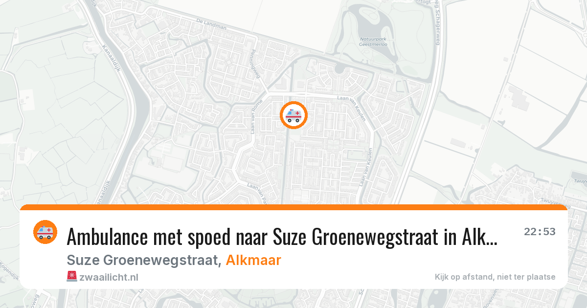 Ambulance met spoed naar Suze Groenewegstraat in Alkmaar — 20 mei 2026