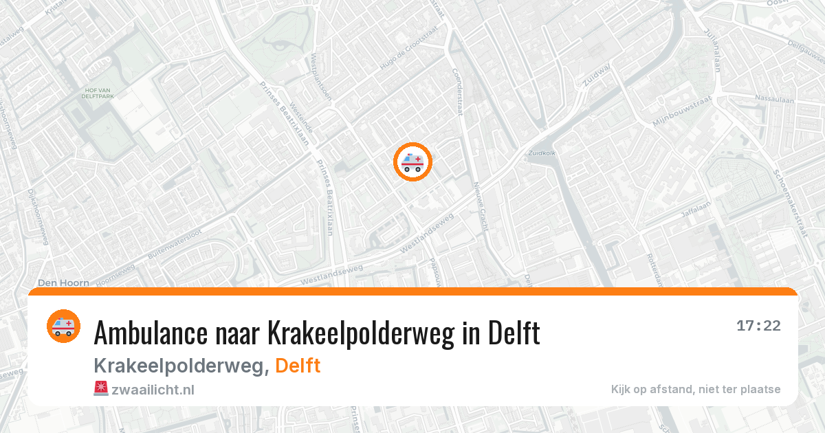 Ambulance naar Krakeelpolderweg in Delft — 16 mrt 2026