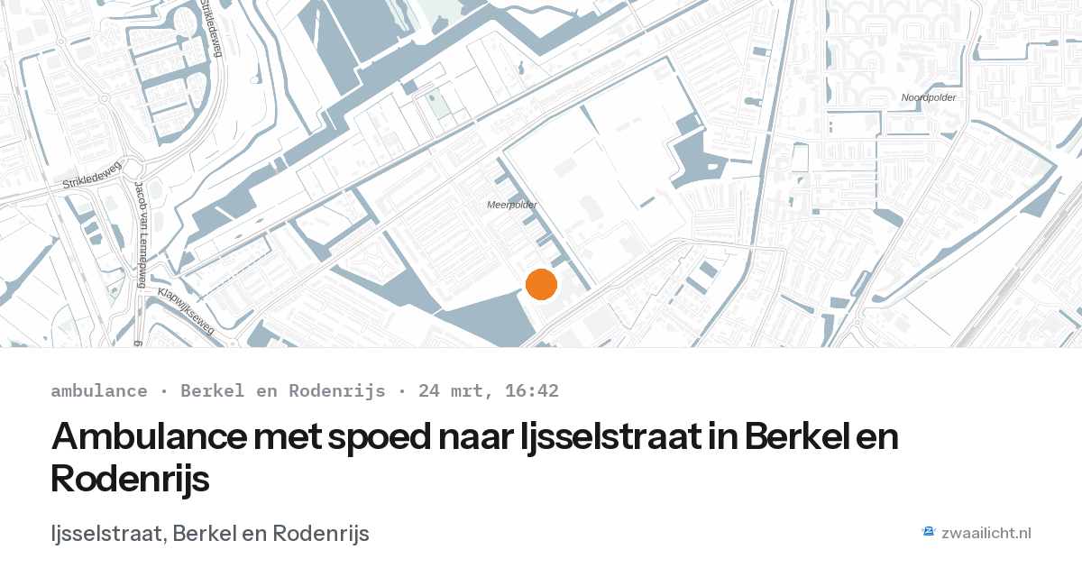 Ambulance met spoed naar Ijsselstraat in Berkel en Rodenrijs — 24 mrt 2026
