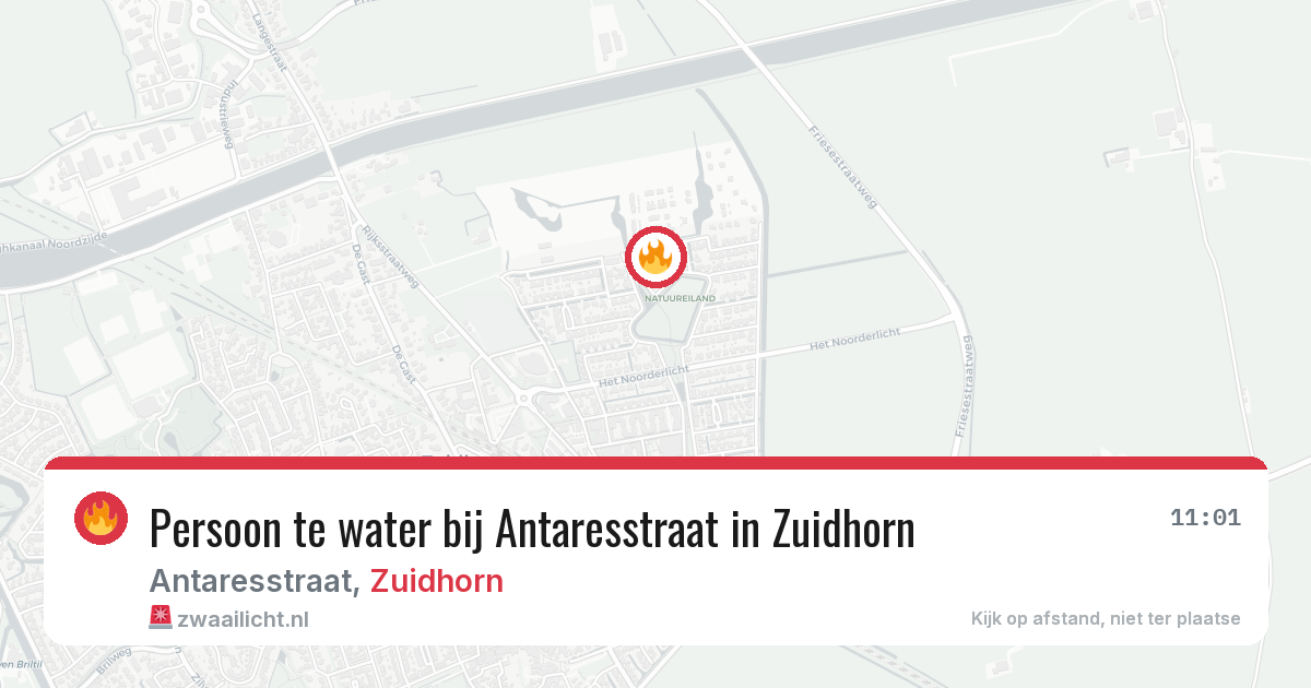 Persoon te water bij Antaresstraat in Zuidhorn — 1 jun 2026