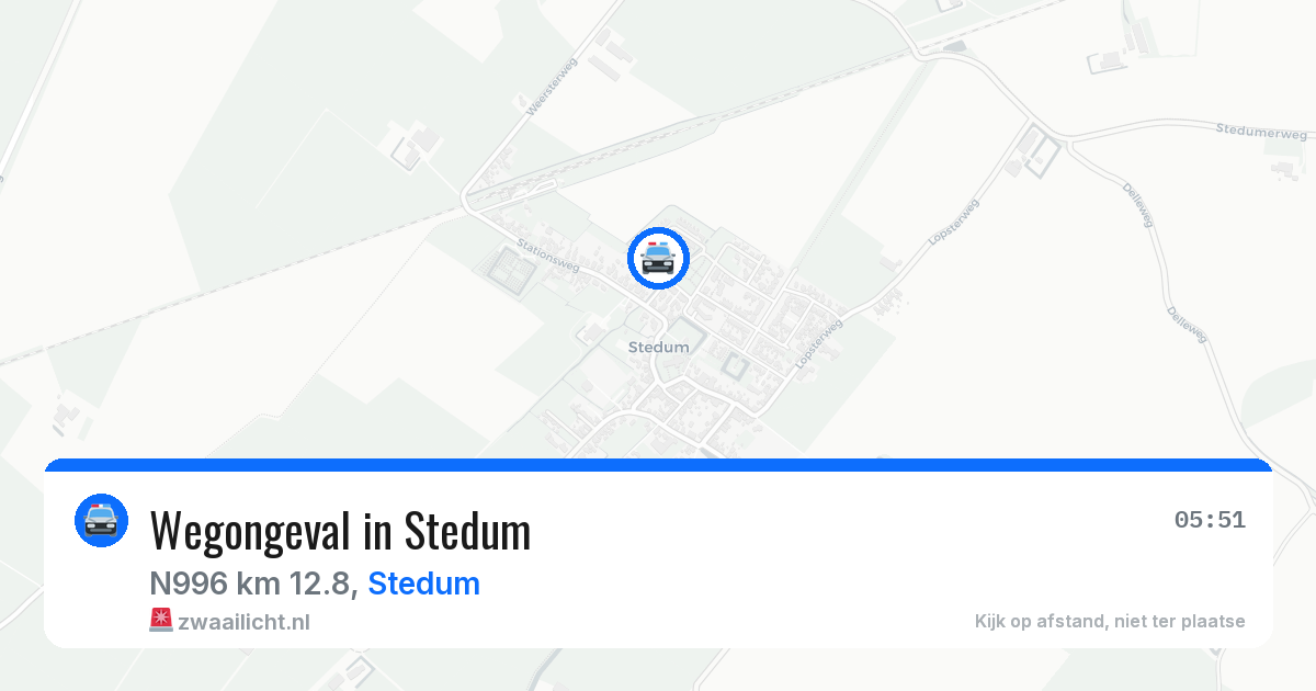 Wegongeval in Stedum — 26 mrt 2026