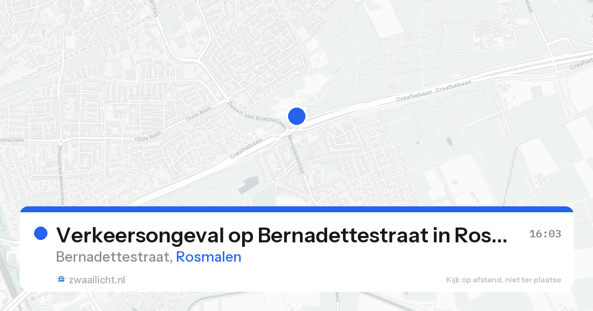 Verkeersongeval op Bernadettestraat in Rosmalen — 25 aug 2026