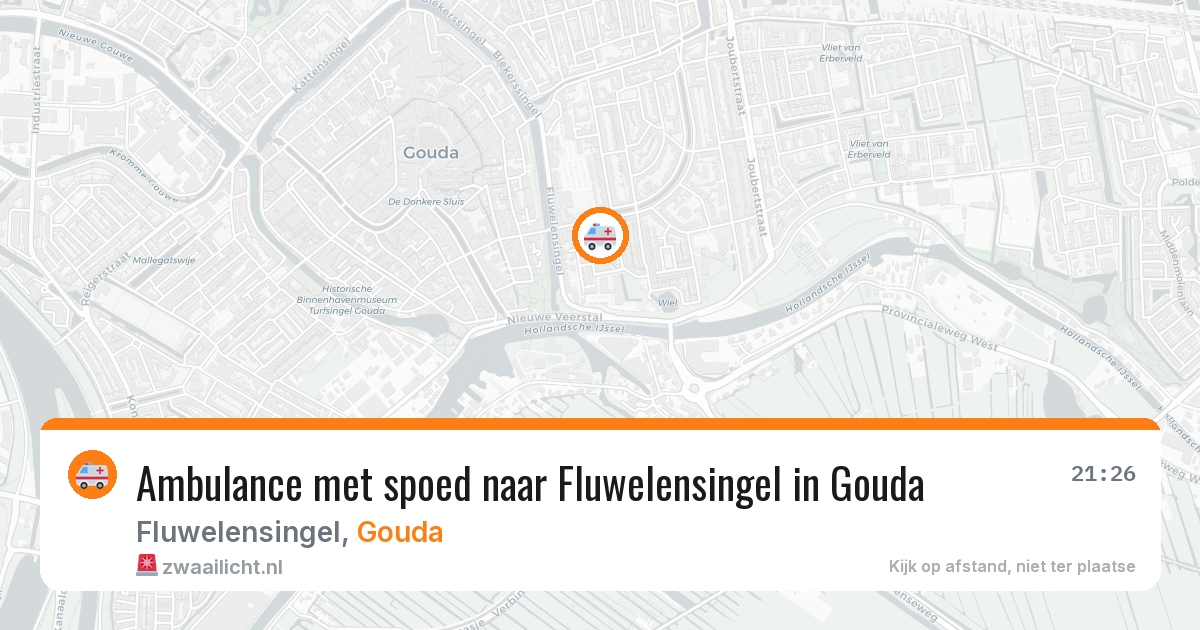 Ambulance met spoed naar Fluwelensingel in Gouda — 6 jun 2026