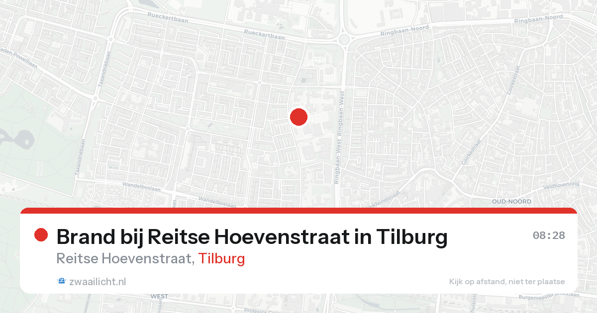 Brand bij Reitse Hoevenstraat in Tilburg — 25 aug 2026