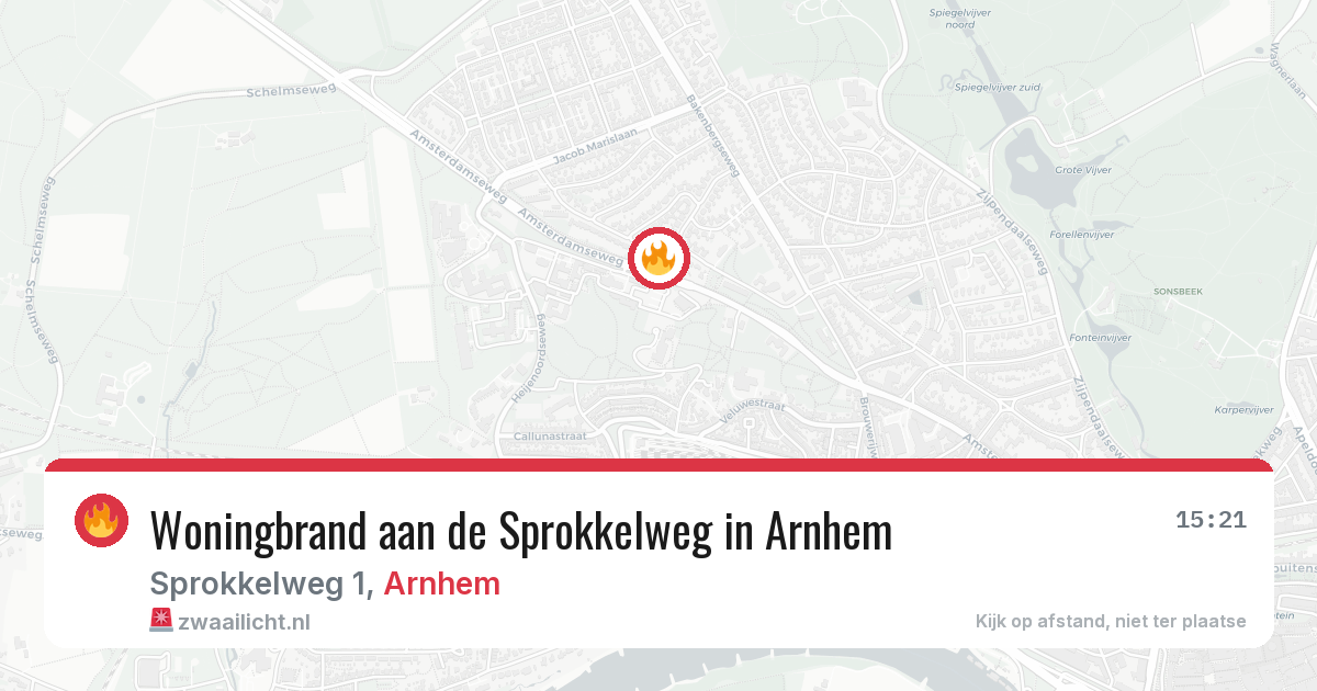 Woningbrand aan de Sprokkelweg in Arnhem — 6 jul 2026