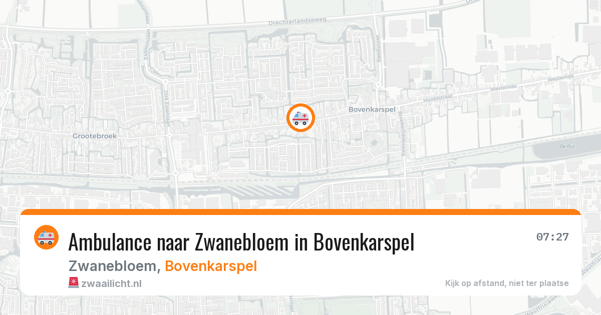 Ambulance naar Zwanebloem in Bovenkarspel — 28 jun 2026