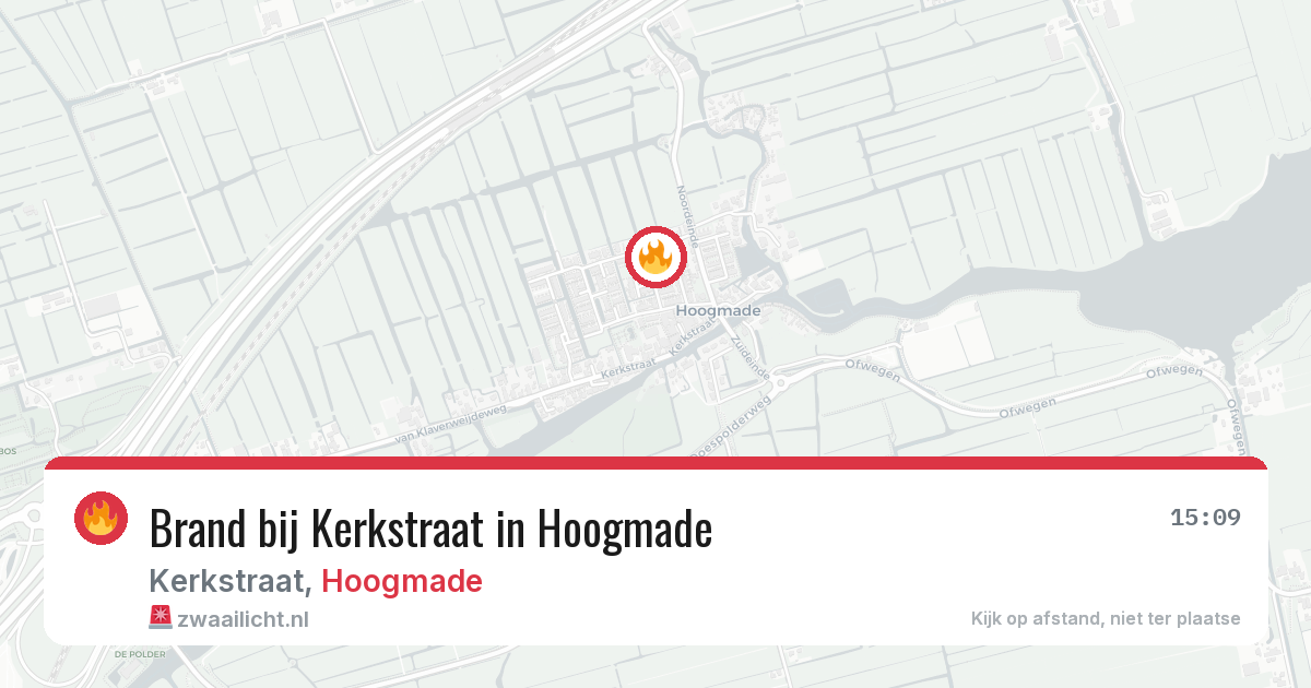 Brand bij Kerkstraat in Hoogmade — 14 jul 2026