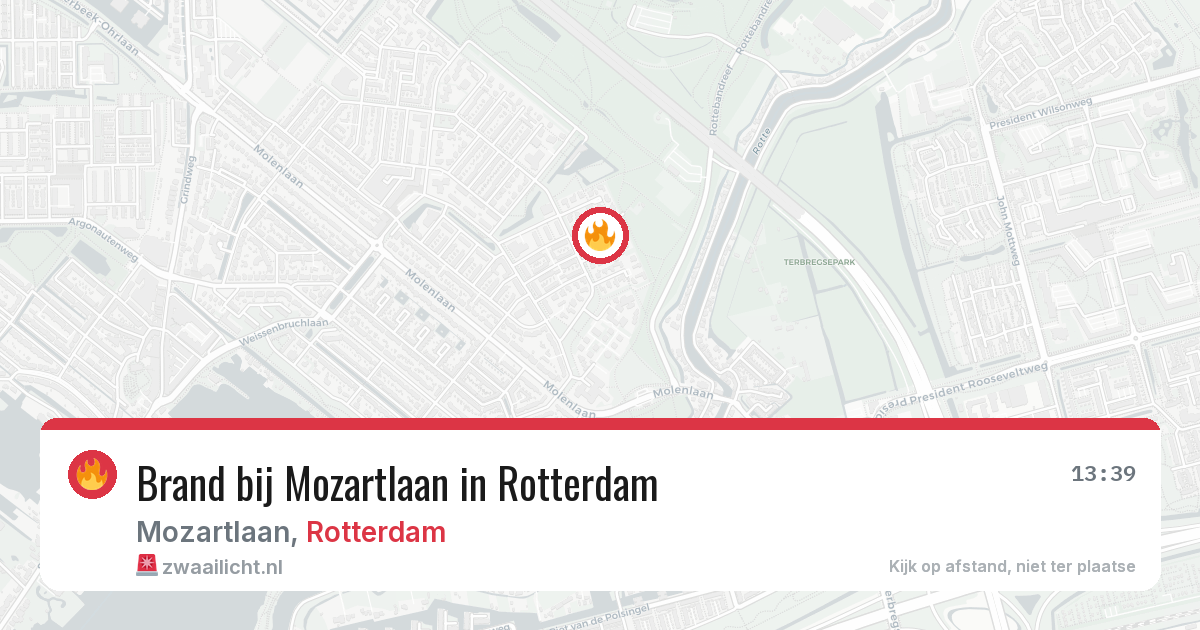 Brand bij Mozartlaan in Rotterdam — 9 jun 2026